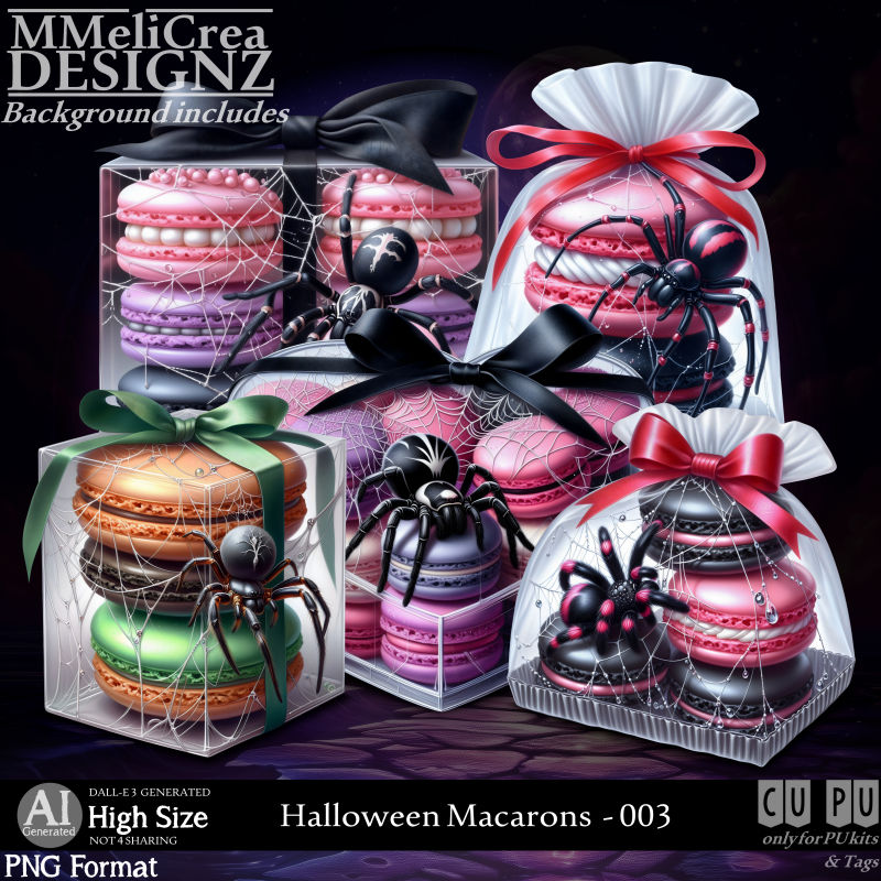(image for) AI - Halloween Macarons - CU003 (CU4PU/PNG)